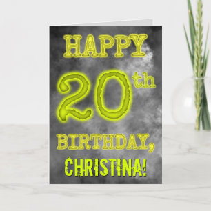 Tarjeta Aura Brillante Espeluznante "FELIZ CUMPLEAÑOS 20"