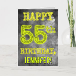 Tarjeta Aura Brillante Espeluznante "FELIZ CUMPLEAÑOS 55"