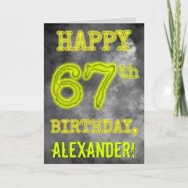 Tarjeta Aura Brillante Espeluznante "FELIZ CUMPLEAÑOS 67"