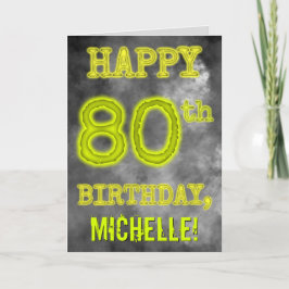 Tarjeta Aura Brillante Espeluznante "FELIZ CUMPLEAÑOS 80"