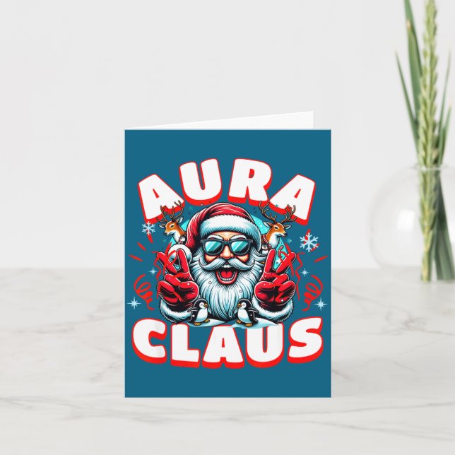 Tarjeta Aura Claus For Funny Santa Christmas Meme Quote  (Anverso)