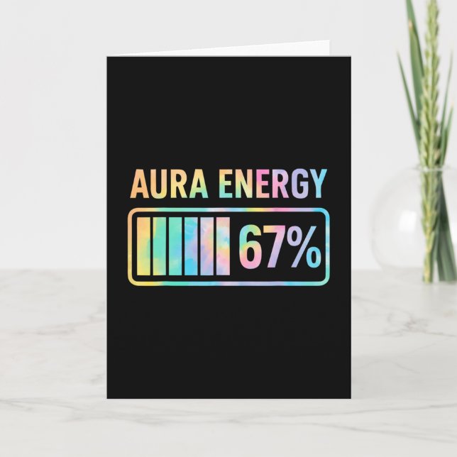 Tarjeta Aura Energy 67 Divertido Seis Memes Gen Alpha Slan (Anverso)