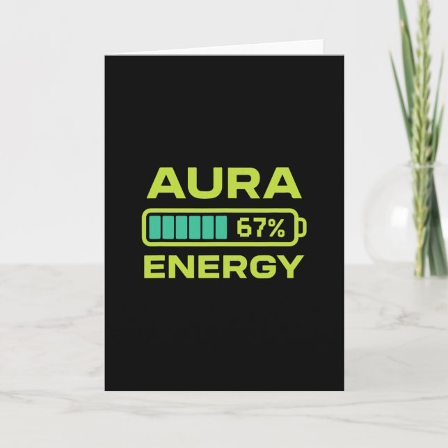 Tarjeta Aura Energy 67 Por ciento Meme Seis Siete Farming  (Anverso)