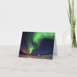 Tarjeta Aurora boreal en el lago Bear