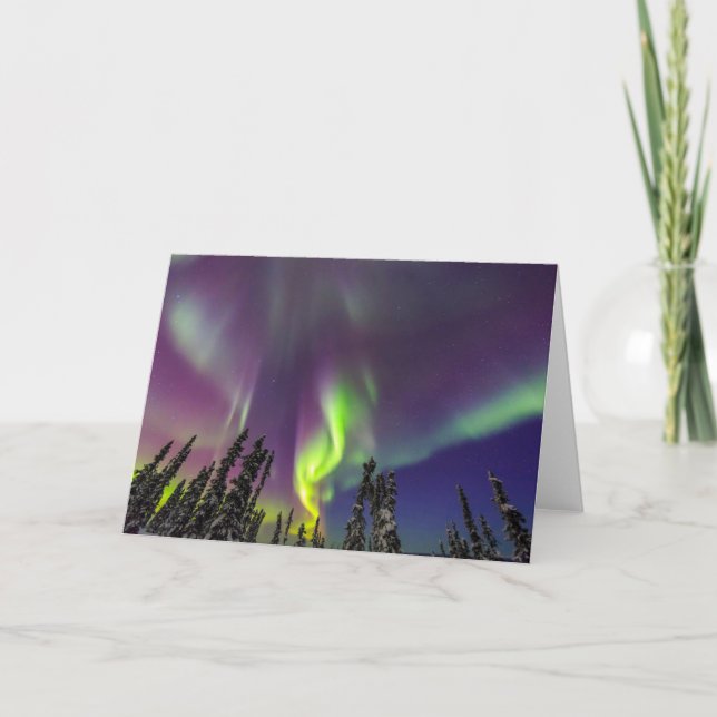 Tarjeta Aurora boreal | Fairbanks, Alaska (Anverso)