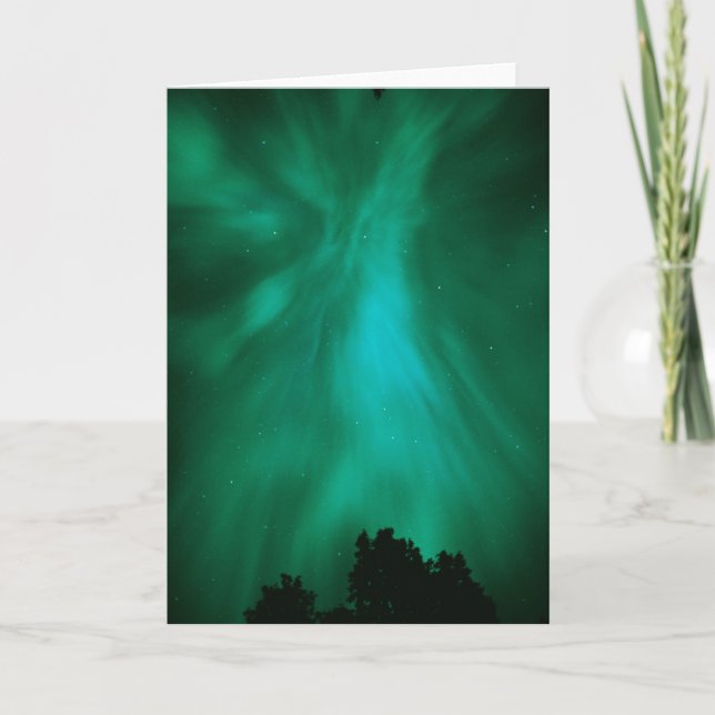 Tarjeta Aurora boreal nocturna | Ontario, Canadá (Anverso)