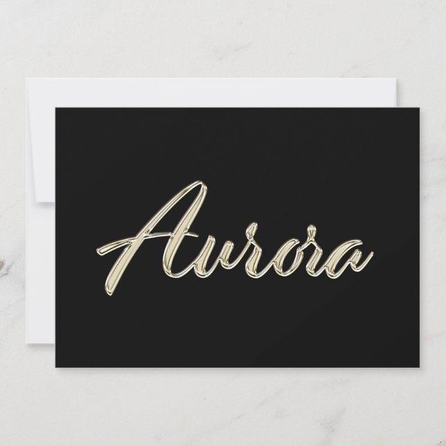 Tarjeta Aurora white gold Handwriting Karte (Anverso)