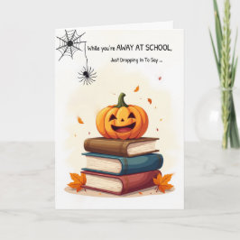 Tarjeta Ausente de la escuela divertida Halloween la araña