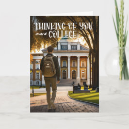 Tarjeta Ausente en la universidad pensando en usted, estud