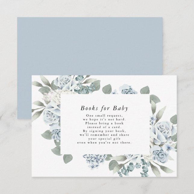 Tarjeta AUSHA Dusty Blue Books para el bebé (Anverso / Reverso)