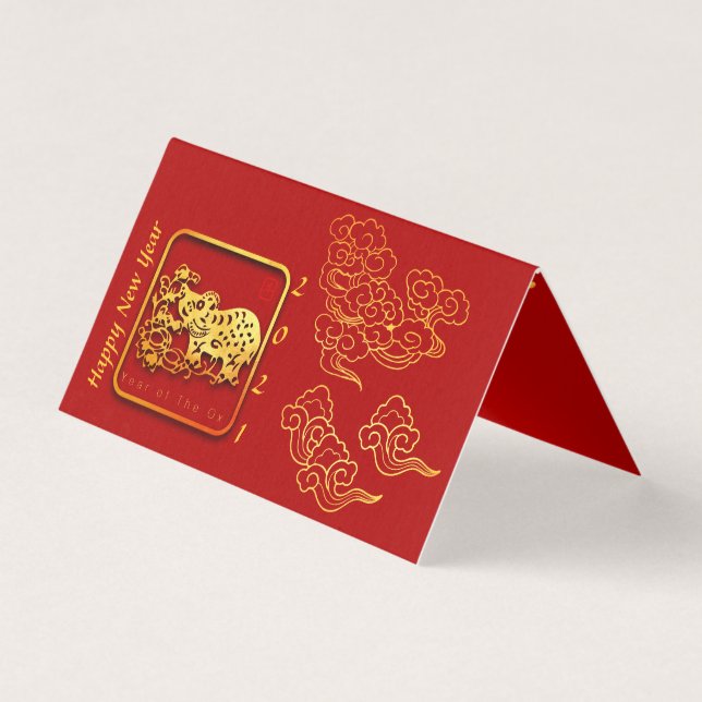 Tarjeta Auspicious Clouds Chinese New Year OX 2021 pack FC (Anverso)