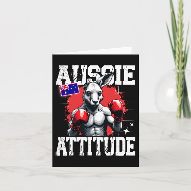 Tarjeta Australia Attitude Gracioso Boxeo Kangaroo Austral (Anverso)