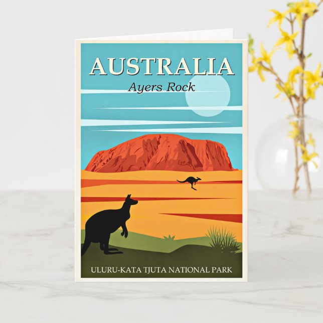 Tarjeta Australia, Ayers Rock, (flor amarilla)