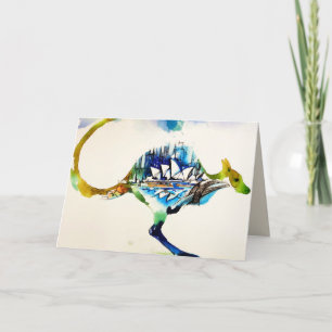 Tarjeta Australia City Skyline Travel Love Watercolor