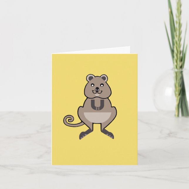Tarjeta Australia - Cute QUOKKA - Animales en peligro de e (Anverso)