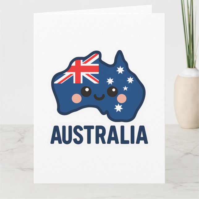 Tarjeta Australia Kawaii Fusion - Negrita y Adorable (Anverso)