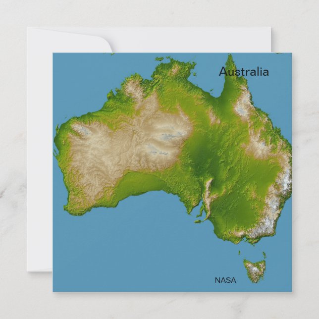 Tarjeta Australia, NASA desde la imagen espacial (Anverso)