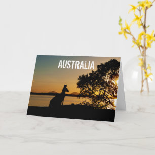 Tarjeta Australia Queensland Mountains Kangaroo Sunset