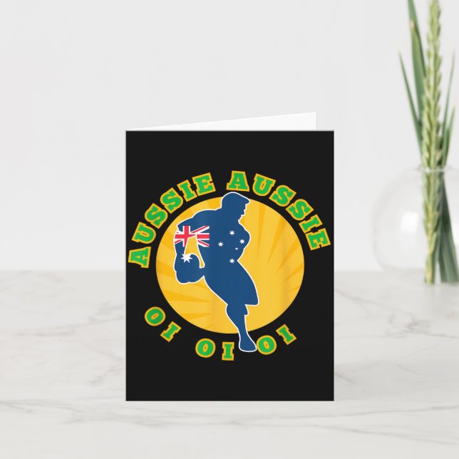 Tarjeta Australia Rugby, Wallabies Aussie Aussie Aussie Oi (Anverso)