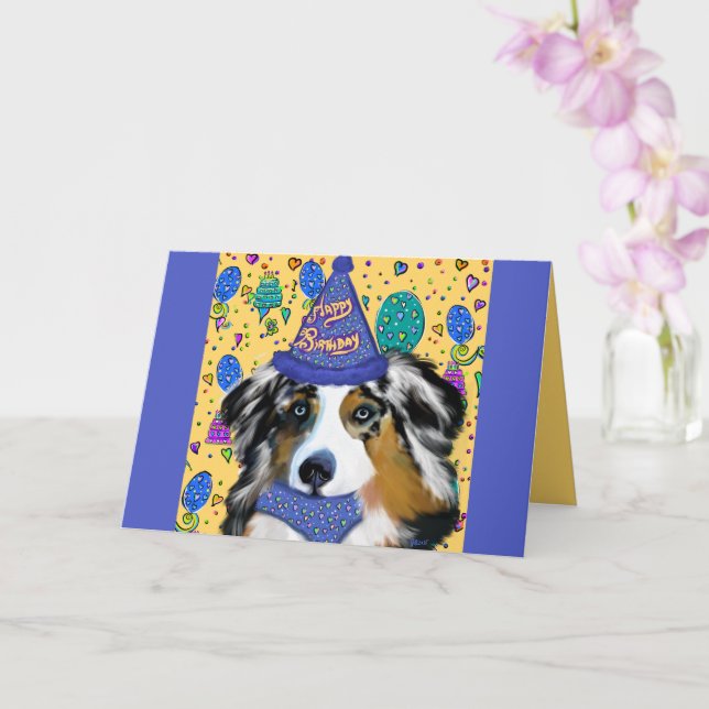 TARJETA AUSTRALIAN SHEPHERD (Orquídea)