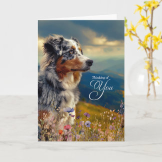 Tarjeta Australian Shepherd Dog Mountains Thinking of You