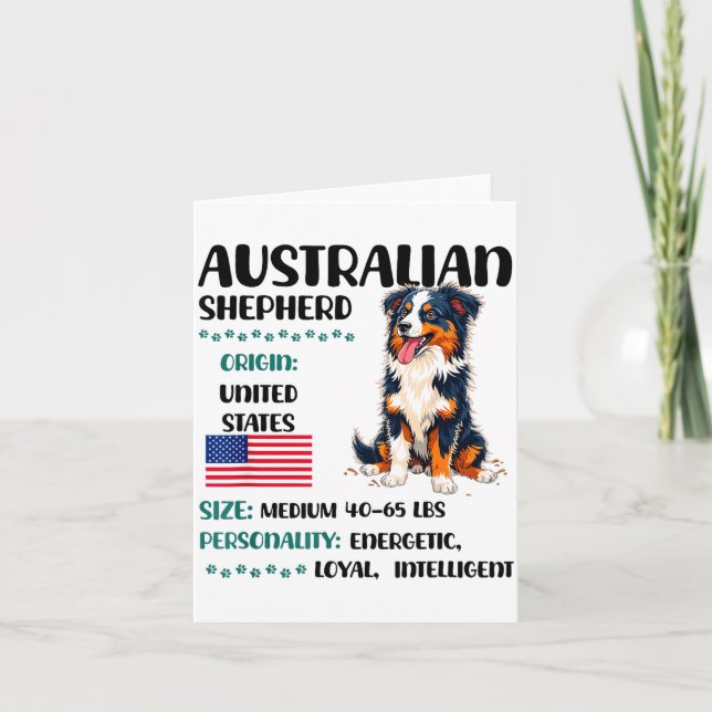 Tarjeta Australian Shepherd Origin Funny Aussie Dog Lover  (Anverso)