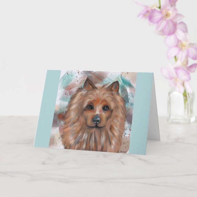 TARJETA AUSTRALIAN TERRIER (Orquídea)