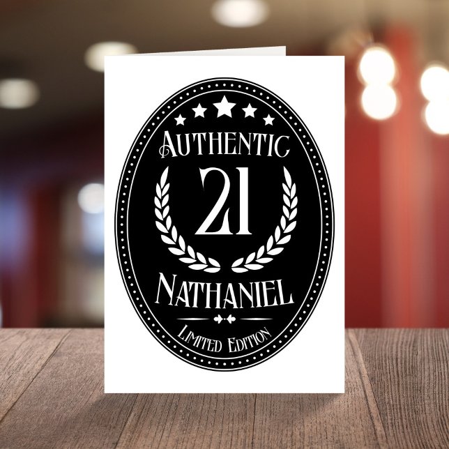Tarjeta Auténtico Vintage Para Él Cumpleaños 21 (Subido por el creador)