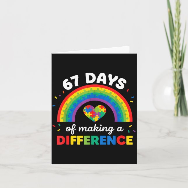 Tarjeta Autism Awareness 67 Days Of Making A Difference 6  (Anverso)