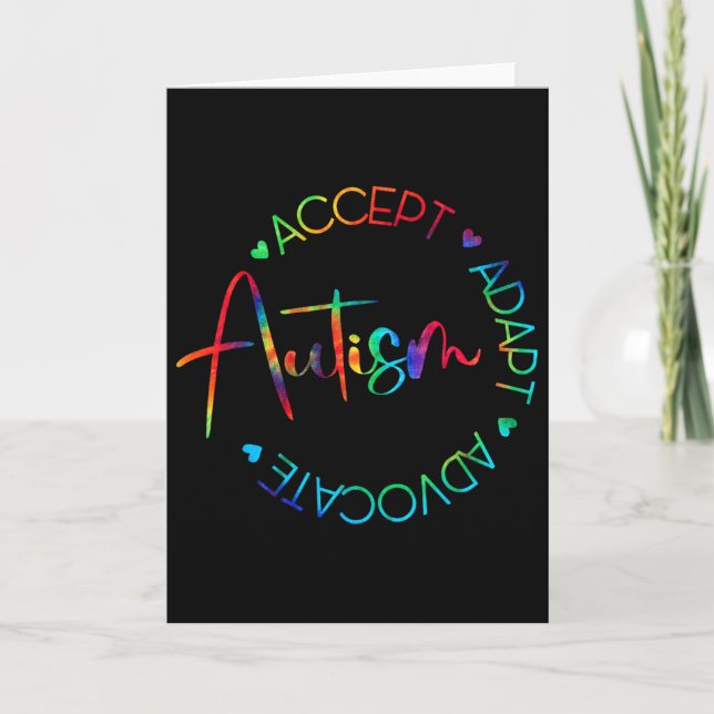 Tarjeta Autism Awareness Accept Adapt Advocate Autism Mom  (Anverso)