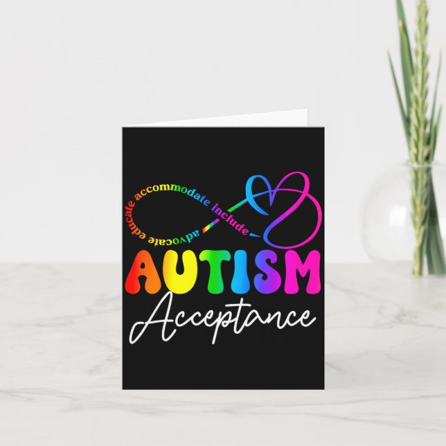 Tarjeta Autism Awareness Acceptance Infinity Symbol Advoca (Anverso)