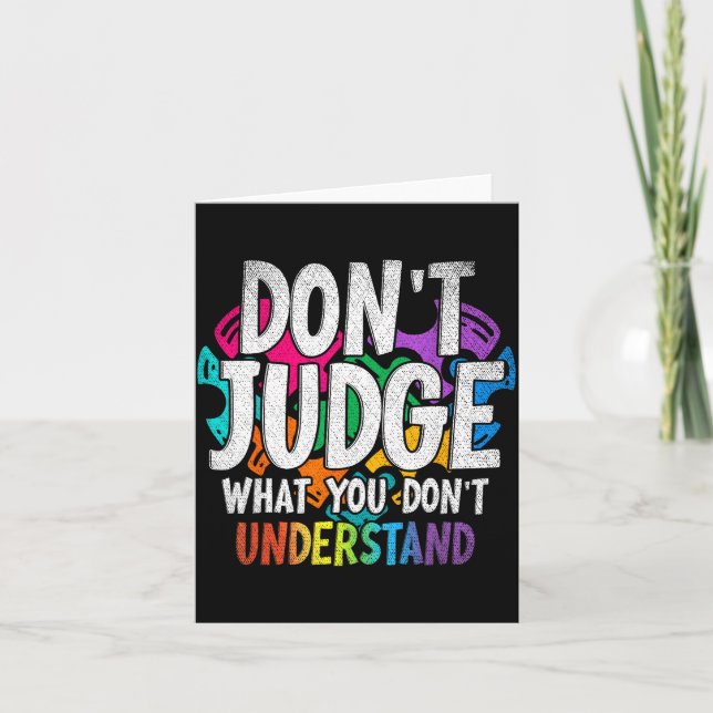 Tarjeta Autism Awareness Adult Uni-kids Black Short Sleeve (Anverso)