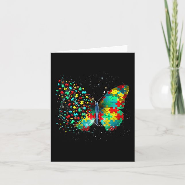 Tarjeta Autism Awareness Butterfly Peace Lover Gige Hombre (Anverso)
