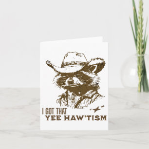 Tarjeta Autism Awareness Cowboy Raccoon Tengo Que Yee Haw