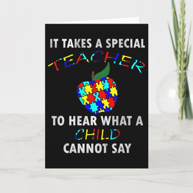 Tarjeta Autism Awareness Puzzle Design Support Special Ed  (Anverso)