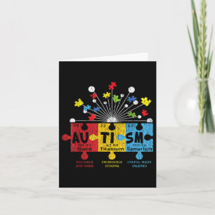 Tarjeta Autism Awareness Puzzle Elementos químicos Periódi