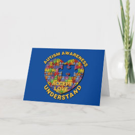 Tarjeta Autism Awareness Puzzle Heart Card