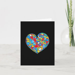 Tarjeta Autism Awareness Puzzle Piece Love Heart Valentine