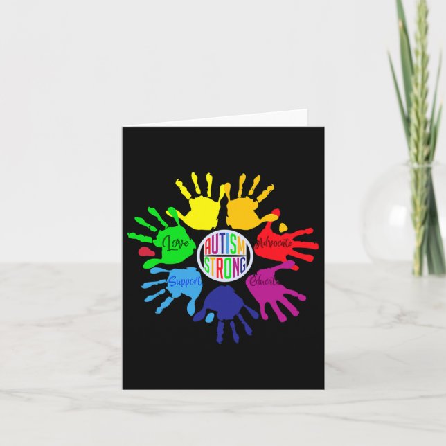 Tarjeta Autism Awareness Rótulo Lenguaje de ayuda para rom (Anverso)