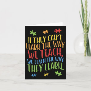 Tarjeta Autism Awareness Teacher Autistic Teach Learn Gift