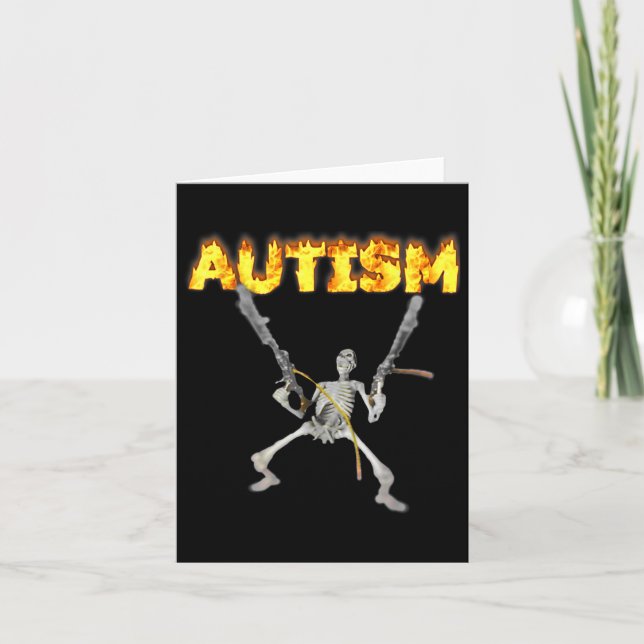 Tarjeta Autism Skeleton Divertido Curiosamente Específico  (Anverso)