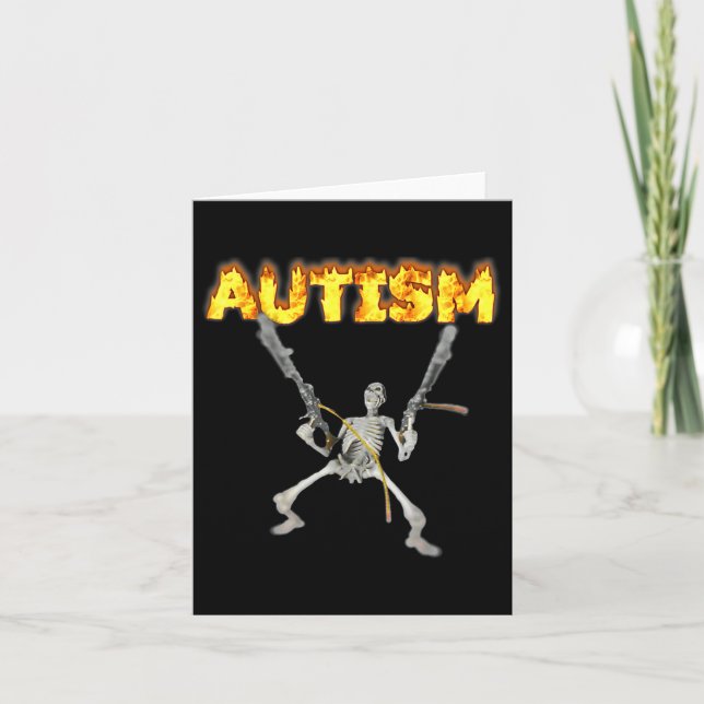 Tarjeta Autism Skeleton Meme (Anverso)