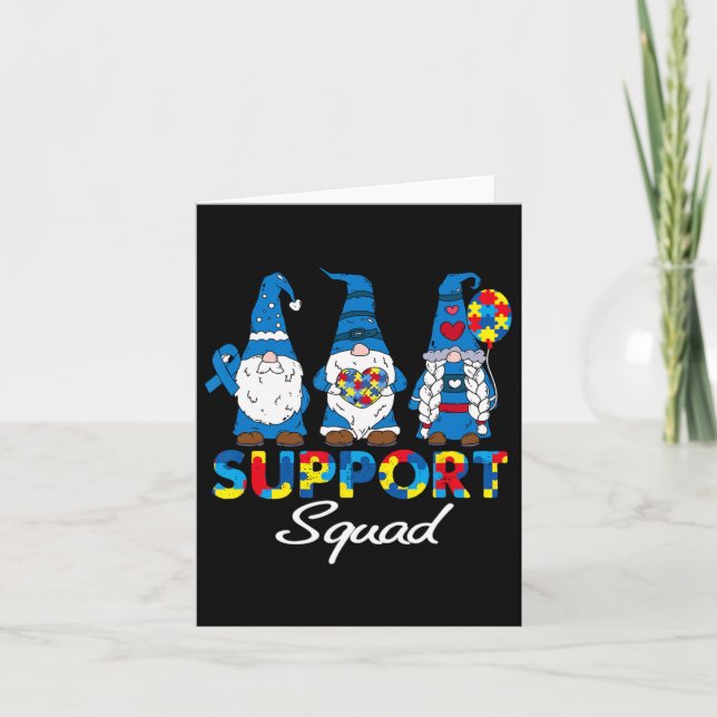 Tarjeta Autism Support Squad Gnomes Awareness Mating Men (Anverso)