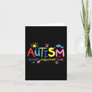 Tarjeta Autismo Aceptar Comprender Amor Autismo Conciencia