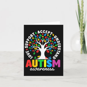 Tarjeta Autismo Amor Camisas Acepta Apoyar El Autismo Auti