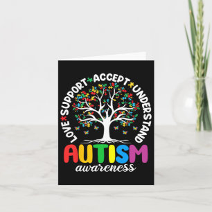 Tarjeta Autismo Amor Camisas Acepta Apoyar El Autismo Auti