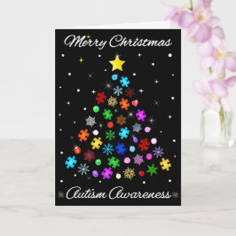 Tarjeta Autismo Árbol de Navidad de Snowflake