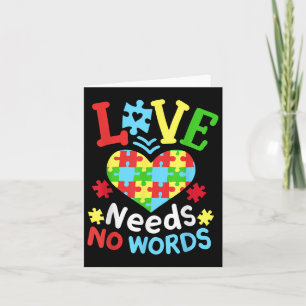 Tarjeta Autismo Conciencia Amor No Necesita Palabras