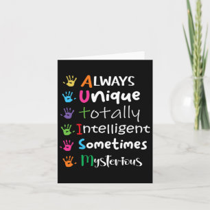 Tarjeta Autismo Concienciación Apoya El Autismo De Los Niñ