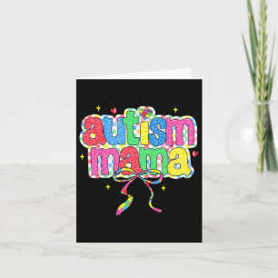 Tarjeta Autismo controlado Mama Coquette Bow Autism Awaren